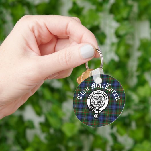 Clan MacLaren Crest Badge & Tartan  Sleutelhanger (Hand)
