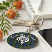 Clan MacLaren Crest Badge & Tartan  Sleutelhanger (Zijkant)