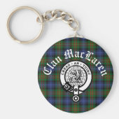 Clan MacLaren Crest Badge & Tartan  Sleutelhanger (Voorkant)