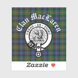 Clan MacLaren Crest Badge & Tartan Sticker