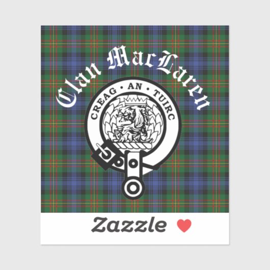 Clan MacLaren Crest Badge & Tartan Sticker (Vel)