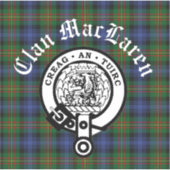 Clan MacLaren Crest Badge & Tartan Sticker (Voorkant)