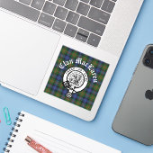 Clan MacLaren Crest Badge & Tartan Sticker (Laptop met iPhone)