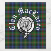 Clan MacLaren Crest Badge & Tartan  Wijn Etiket (Enkel label)