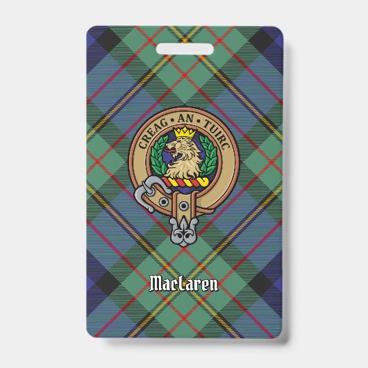 Clan MacLaren Crest over Tartan Badge (Voorzijde)