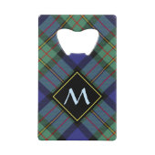 Clan MacLaren Crest over Tartan Creditkaart Flessenopener (Voorkant)