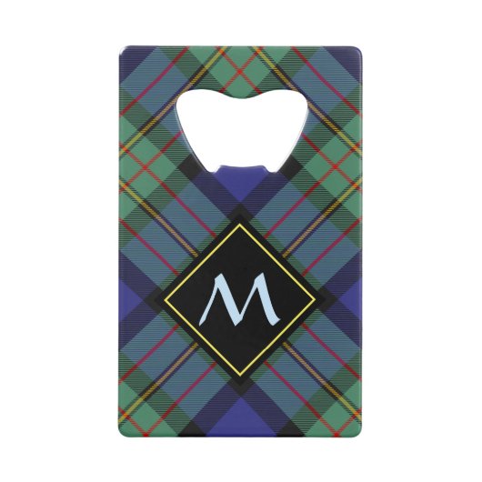 Clan MacLaren Crest over Tartan Creditkaart Flessenopener (Voorkant)