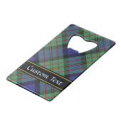 Clan MacLaren Crest over Tartan Creditkaart Flessenopener (Achterkant Gekanteld)