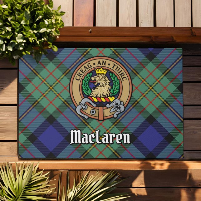 Clan MacLaren Crest over Tartan Deurmat (Creator heeft geüpload)