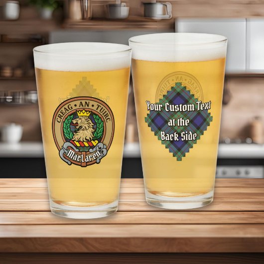 Clan MacLaren Crest over Tartan Glas