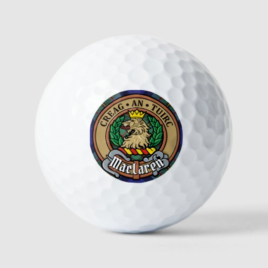 Clan MacLaren Crest over Tartan Golfballen (Voorkant)