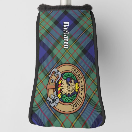 Clan MacLaren Crest over Tartan Golfheadcover (Draai 90)