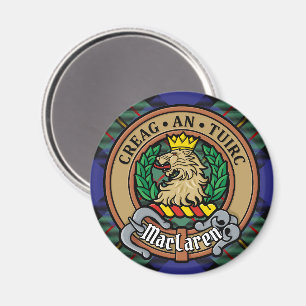 Clan MacLaren Crest over Tartan Magneet