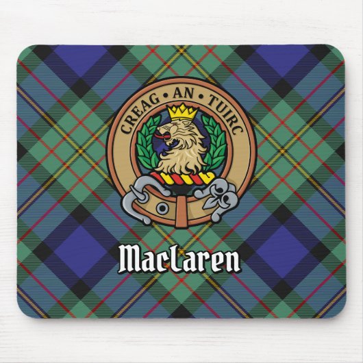 Clan MacLaren Crest over Tartan Muismat (Voorkant)