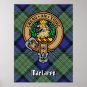 Clan MacLaren Crest over Tartan Poster (Voorkant)