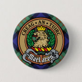 Clan MacLaren Crest over Tartan Ronde Button 5,7 Cm (Voorkant)