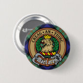 Clan MacLaren Crest over Tartan Ronde Button 5,7 Cm (Voorkant /achterkant)