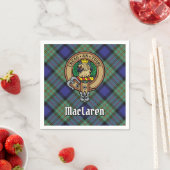 Clan MacLaren Crest over Tartan Servet (Insitu)