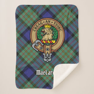 Clan MacLaren Crest over Tartan Sherpa Deken