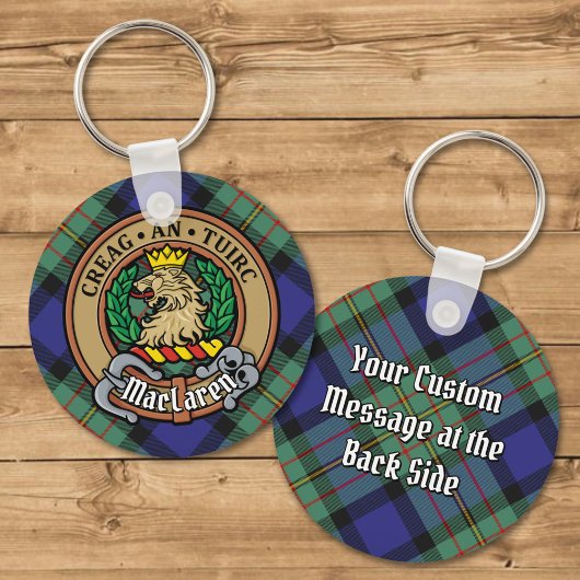 Clan MacLaren Crest over Tartan Sleutelhanger