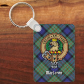 Clan MacLaren Crest over Tartan Sleutelhanger (Voorkant)
