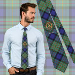 Clan MacLaren Crest over Tartan Stropdas<br><div class="desc">Clan MacLaren krest badge omringd door een riem en sluiting over tartan achtergrond. Aangepaste tekst.</div>