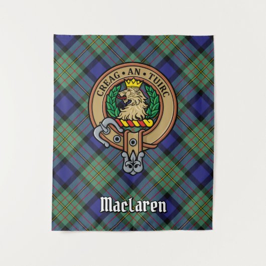 Clan MacLaren Crest over Tartan Wandkleed (Voorkant)