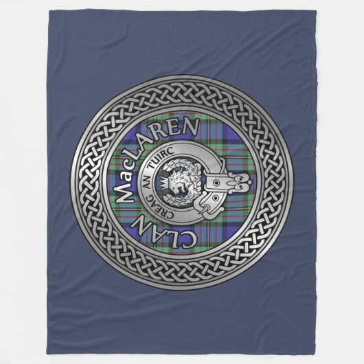 Clan MacLaren Crest & Tartan Knot Fleece Deken (Voorkant)