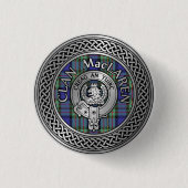 Clan MacLaren Crest & Tartan Knot Ronde Button 3,2 Cm (Voorkant)