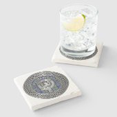 Clan MacLaren Crest & Tartan Knot Stenen Onderzetter (Zijkant)