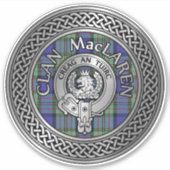 Clan MacLaren Crest & Tartan Knot Sticker (Voorkant)