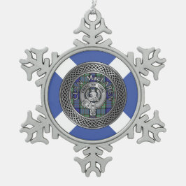 Clan MacLaren Crest & Tartan Knot Tin Sneeuwvlok Ornament