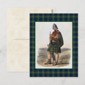 Clan MacLaren  Illustratie Tartan Lijst Briefkaart (Voorkant / Achterkant)