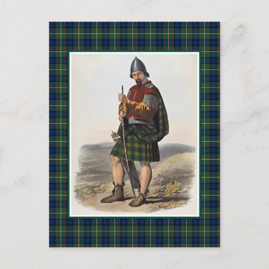 Clan MacLaren  Illustratie Tartan Lijst Briefkaart (Voorkant)