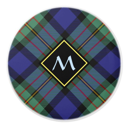 Clan MacLaren Tartan Ceramic Knob Keramische Knop (Voorkant)