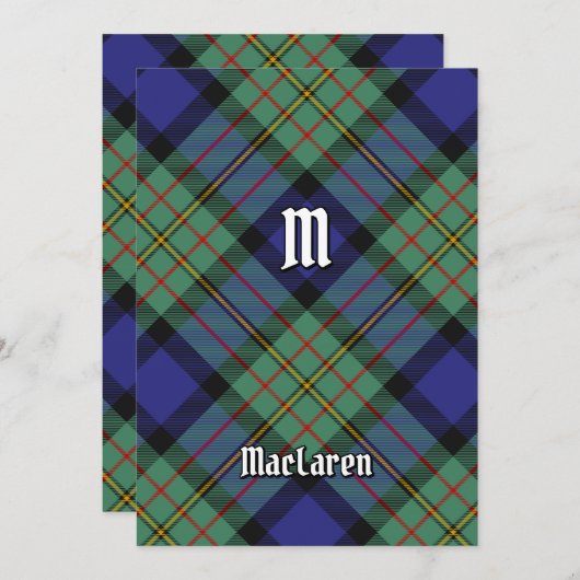 Clan MacLaren Tartan Kaart (Voorkant / Achterkant)