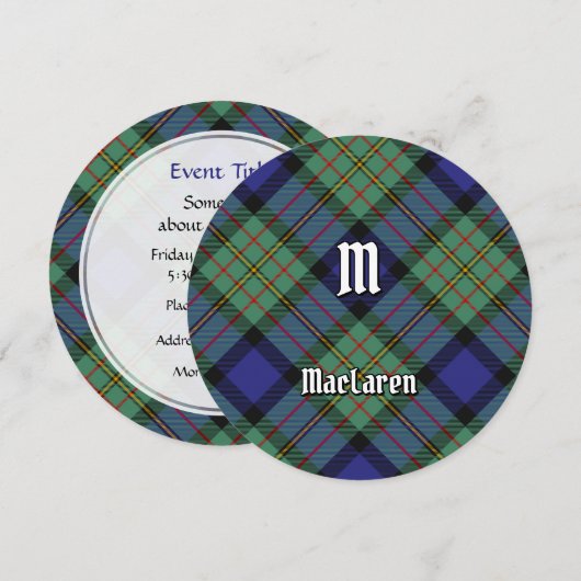 Clan MacLaren Tartan Kaart (Voorkant / Achterkant)