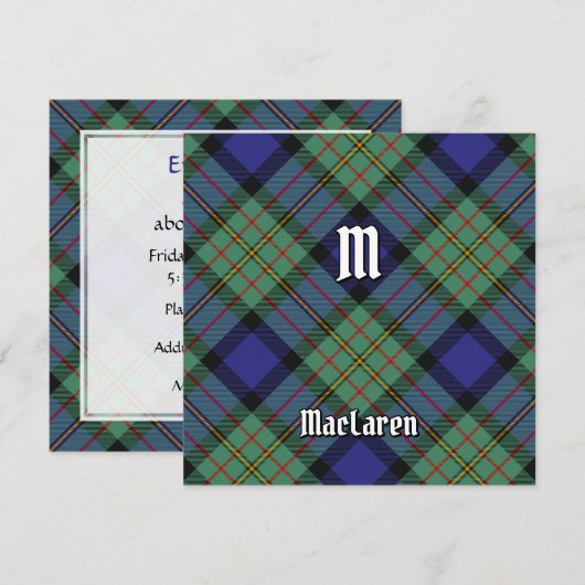 Clan MacLaren Tartan Kaart (Voorkant / Achterkant)