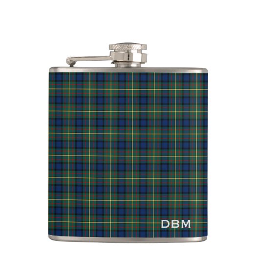 Clan MacLaren Tartan Monogram Heupfles (Voorkant)