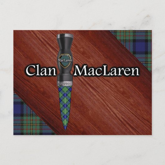 Clan MacLaren Tartan Sgian Dubh Blade Briefkaart (Voorkant)