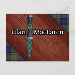 Clan MacLaren Tartan Sgian Dubh Lemmet Briefkaart