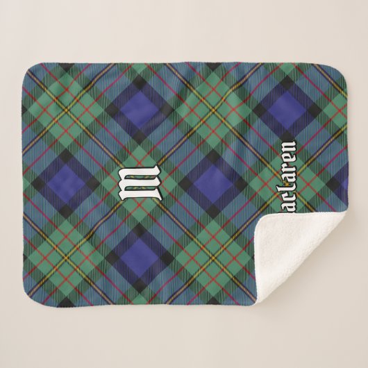 Clan MacLaren Tartan Sherpa Deken (Voorkant (horizontaal))