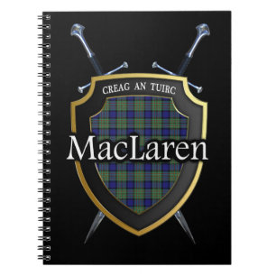 Clan MacLaren Tartan Shield & Swords Notitieboek