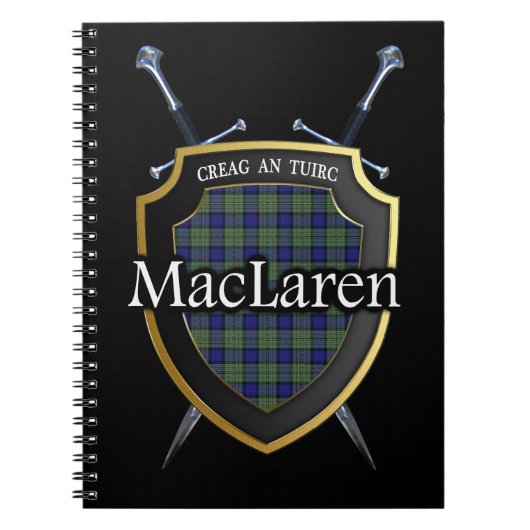 Clan MacLaren Tartan Shield & Swords Notitieboek (Voorkant)