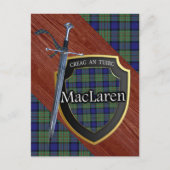 Clan MacLaren Tartan Sword & Shield Briefkaart (Voorkant)