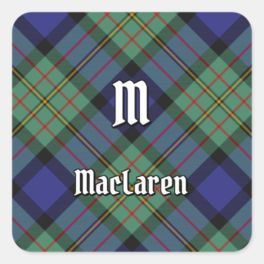 Clan MacLaren Tartan Vierkante Sticker (Voorkant)
