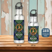 Clan MacLaren-wapen over tartan Waterfles