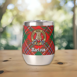 Clan MacLean Crest over Tartan