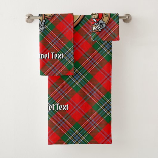 Clan MacLean Crest over Tartan Bad Handdoek (Insitu)