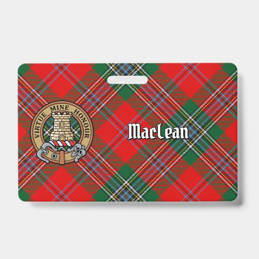 Clan MacLean Crest over Tartan Badge (Voorkant)